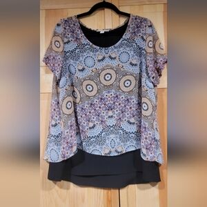 Dana Buchman Colorful Flowy Top Size XL
